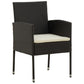 3-Delige Tuinset Poly Rattan Zwart
