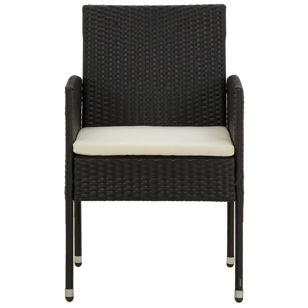 3-Delige Tuinset Poly Rattan Zwart
