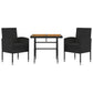 3-Delige Tuinset Poly Rattan Zwart