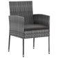 3-Delige Tuinset Poly Rattan Grijs