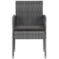 3-Delige Tuinset Poly Rattan Grijs