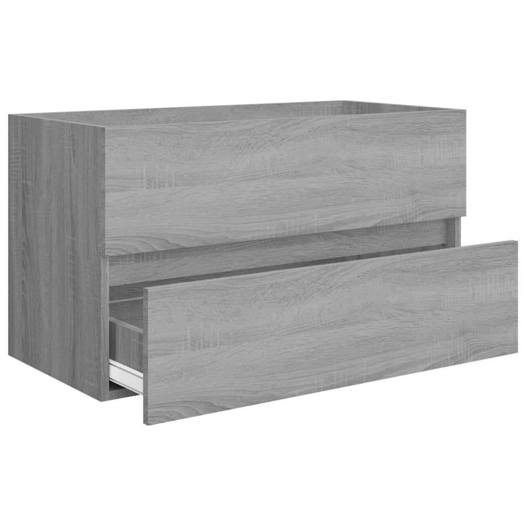 Wastafelkast Met Wastafel Bewerkt Hout Grijs Sonoma Eikenkleur