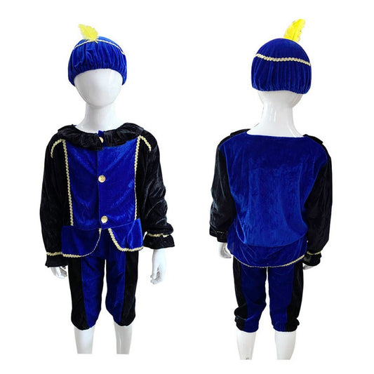 Sinterklaas Verkleedset Pietenpak Blauw-Zwart 3-5 Jaar