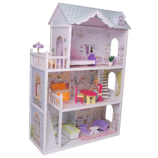 Basic Poppenhuis + 13-Delige Meubelset 116X38X123,5Cm