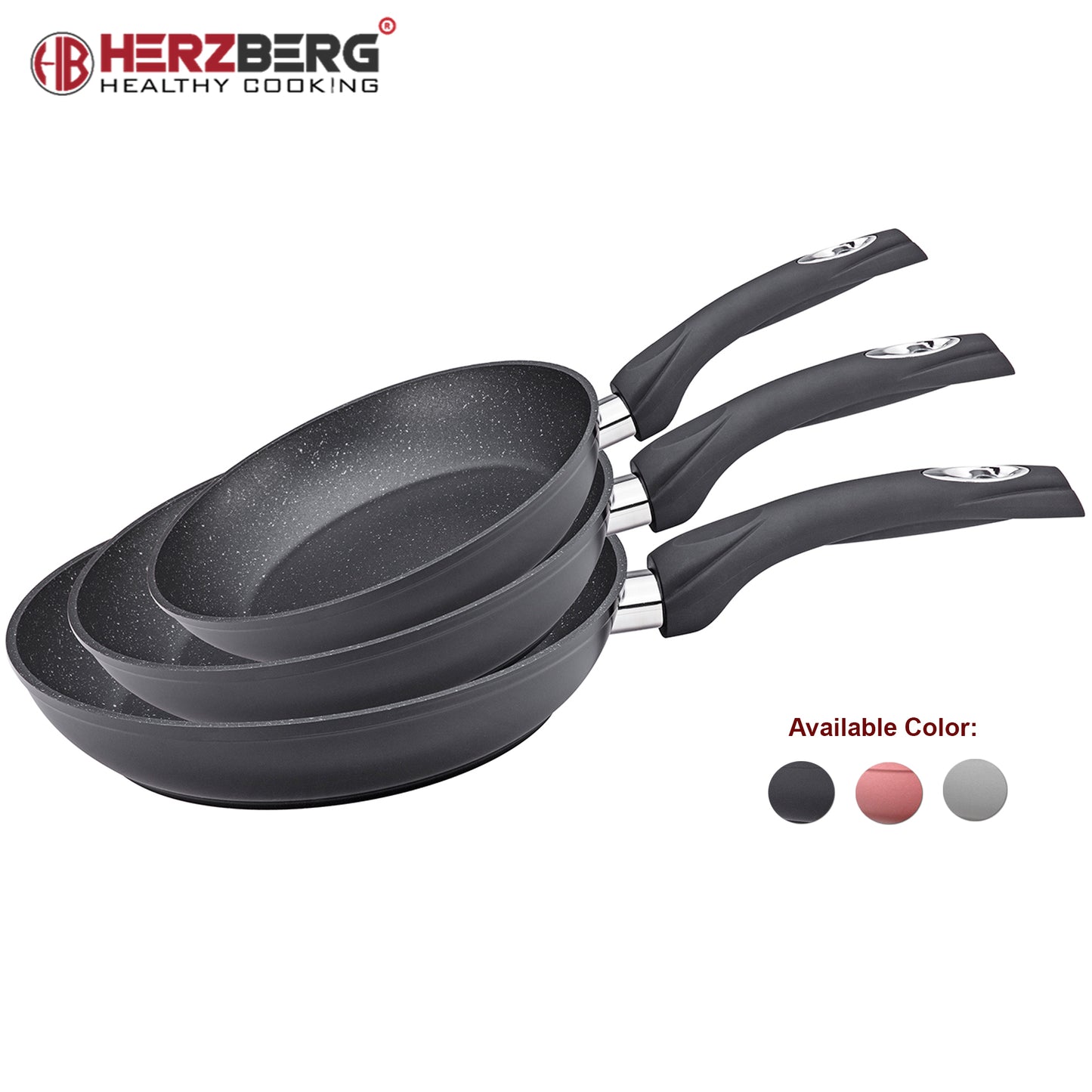 Herzberg Cooking Herzberg 3-Delige Koekenpan Van Gesmeed Aluminium 20/24/28 Bordeaux