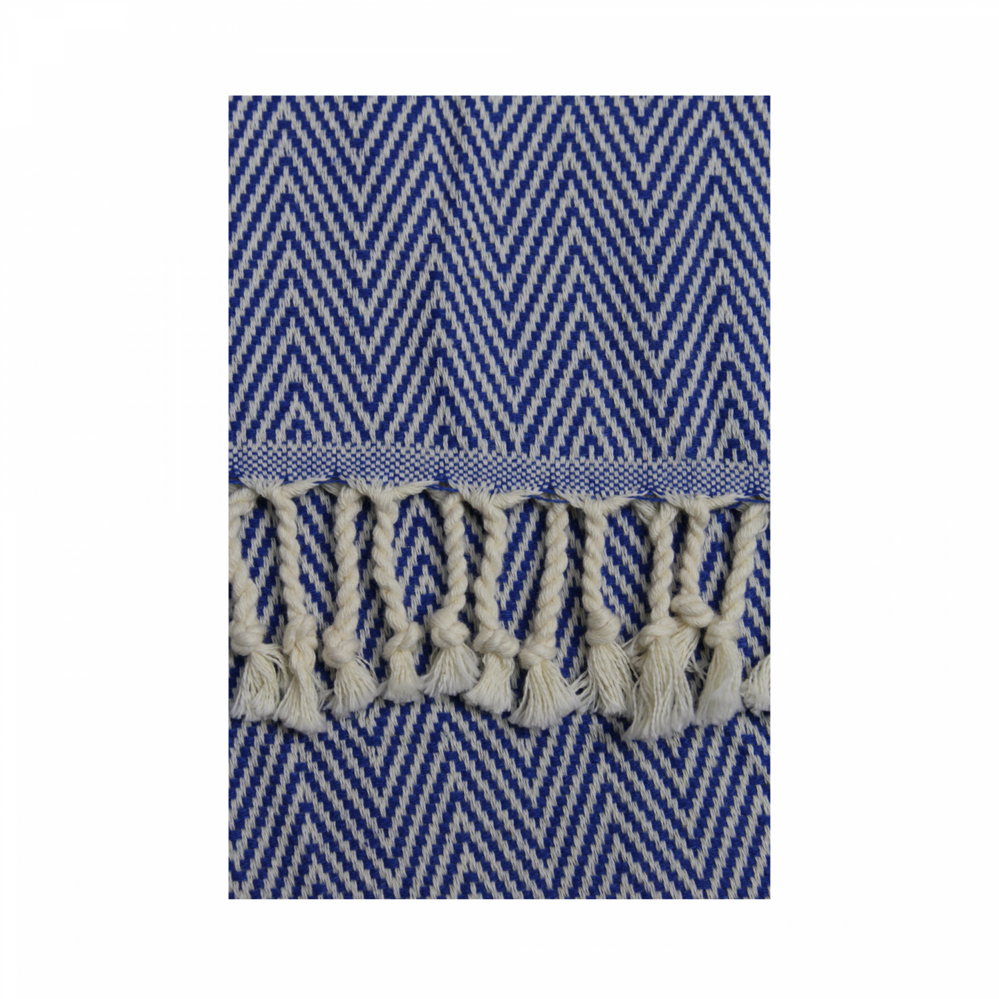 Coton D'or Ps-137:Katoen Beach Peshtemal Handdoeken 95X180 - Chevron Strepen Blauw