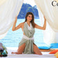 Coton D'or Ps-166:Katoenen Beach Peshtemal Handdoeken 95X180 - Effen Met Multi-Stripe Patroon Lichtgrijze