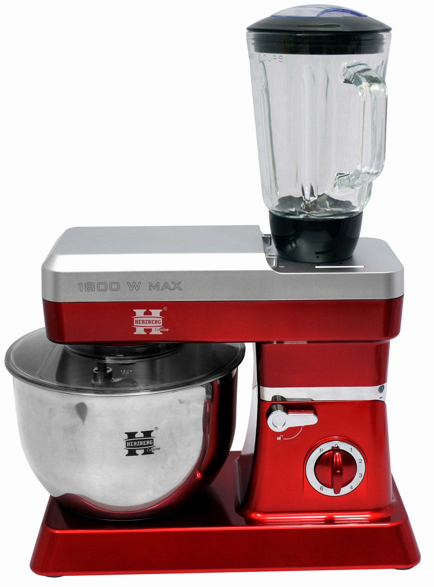 Herzberg Cooking Herzberg Hg-5065; Robot Mixeur 1800 W Max 6.5L Rood