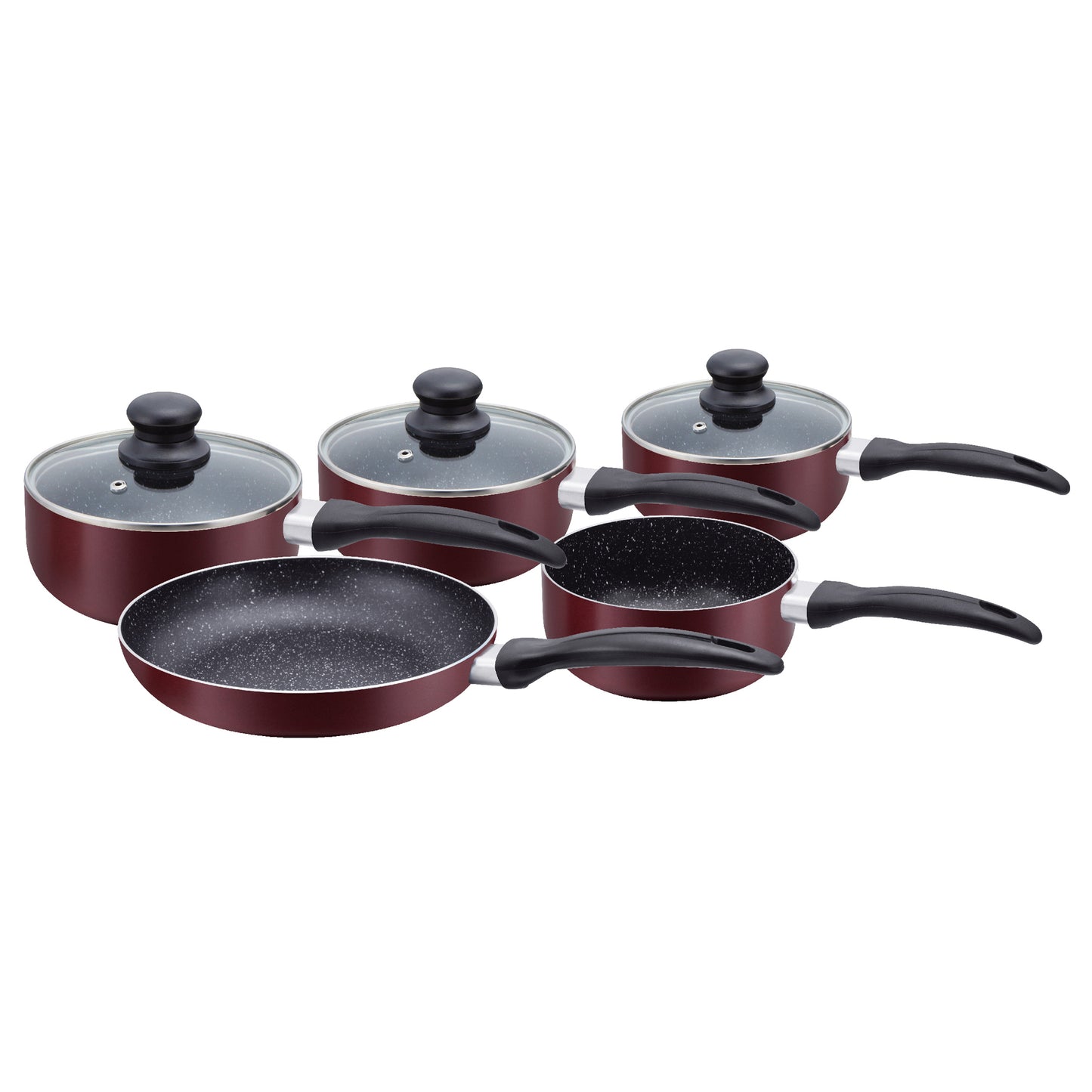 Herzberg Cooking Herzberg Hg-5003Br: 8 Delige Marmeren Pannenset - Bourgondië