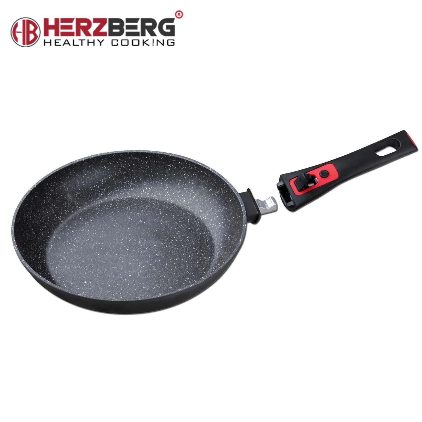 Herzberg Cooking Herzberg Hg-7022Fp: Marmer Gecoate Koekenpan Met Afneembaar Handvat - 22Cm