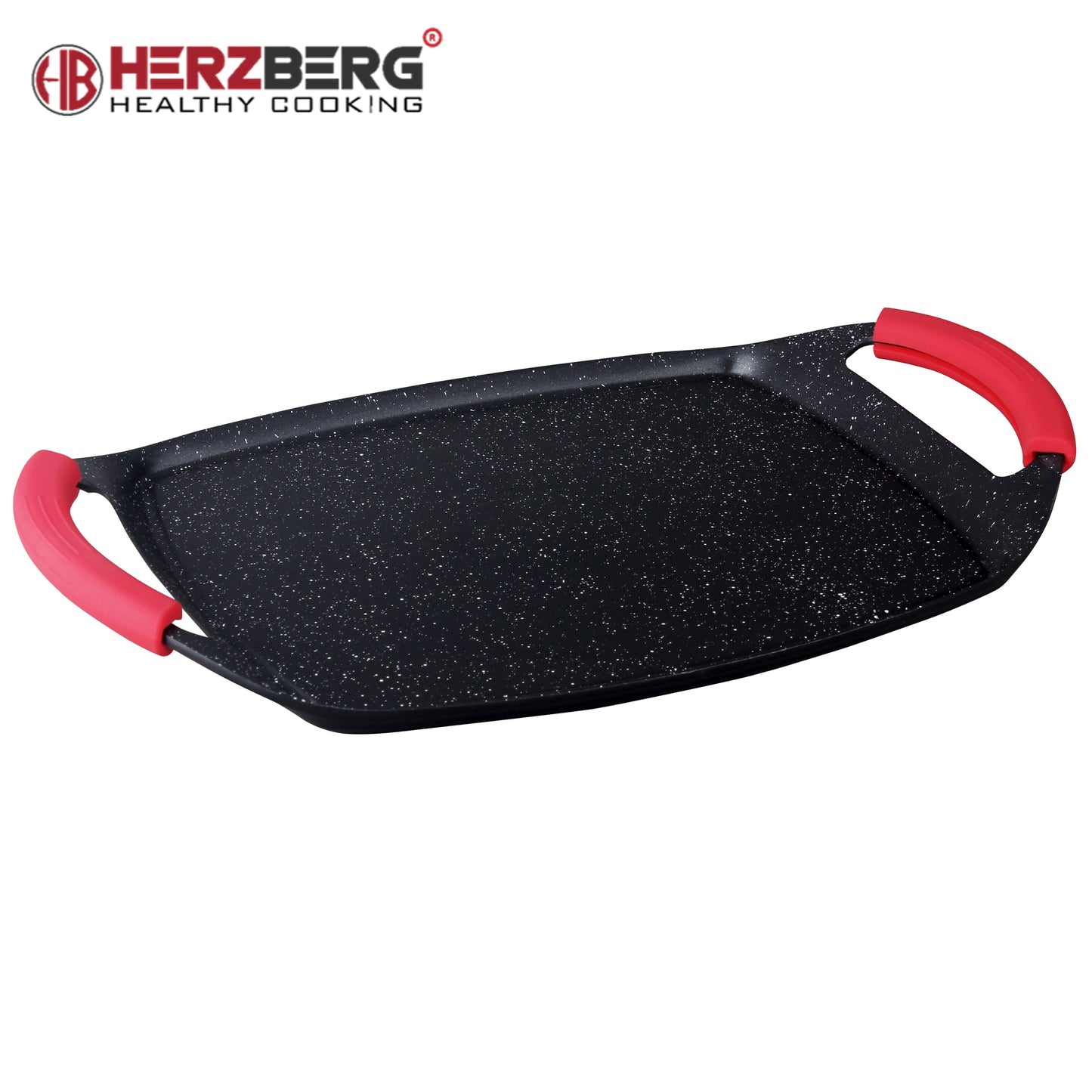 Herzberg Cooking Herzberg Hg-7047Gp: 47Cm Met Marmer Gecoate Grillplaat