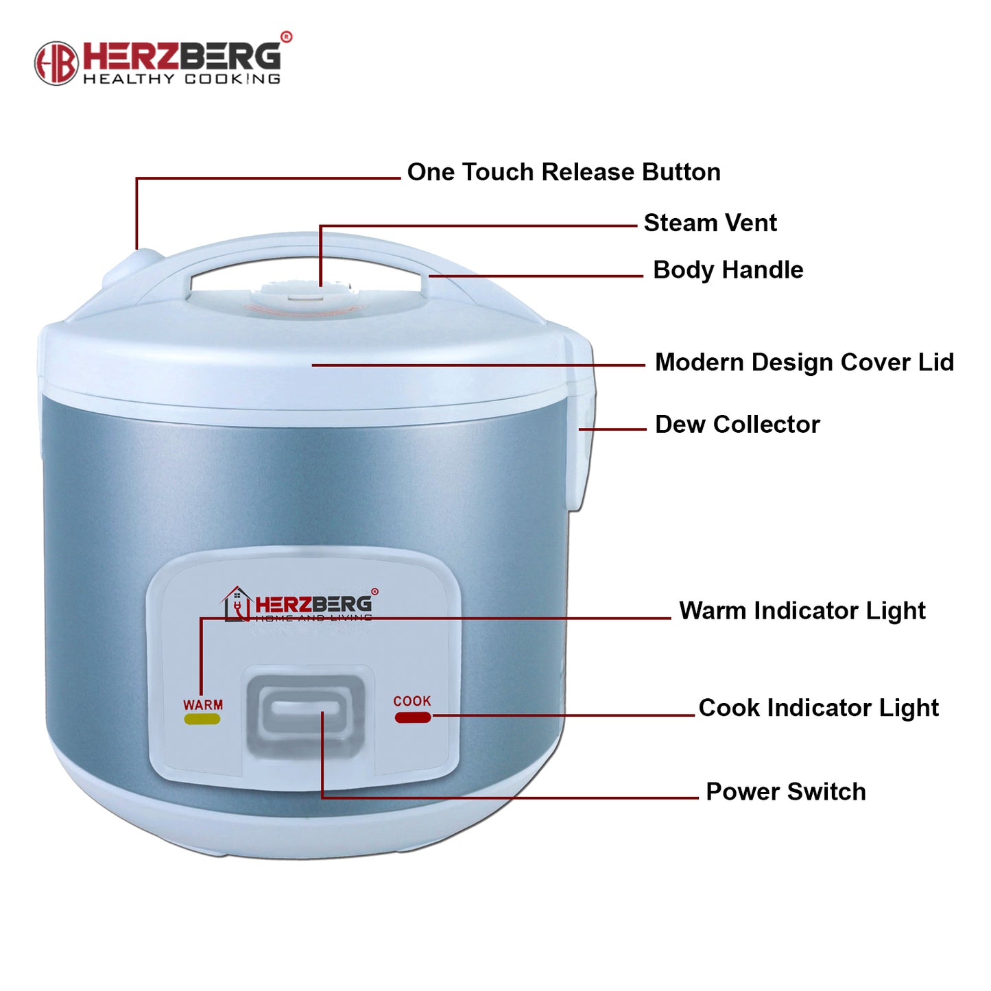 Herzberg Cooking Herzberg Hg-8004: 700W Elektrisch Multifunctioneel Fornuis - 1.8L