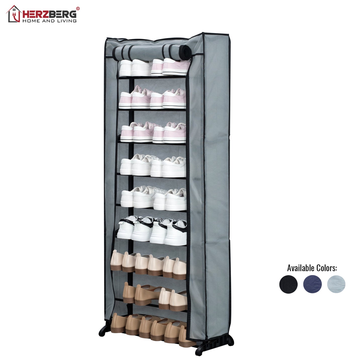 Herzberg Home & Living Herzberg Hg-8076: Organisator Voor Kleine Schoenenrek Met 9 Niveaus Zwart