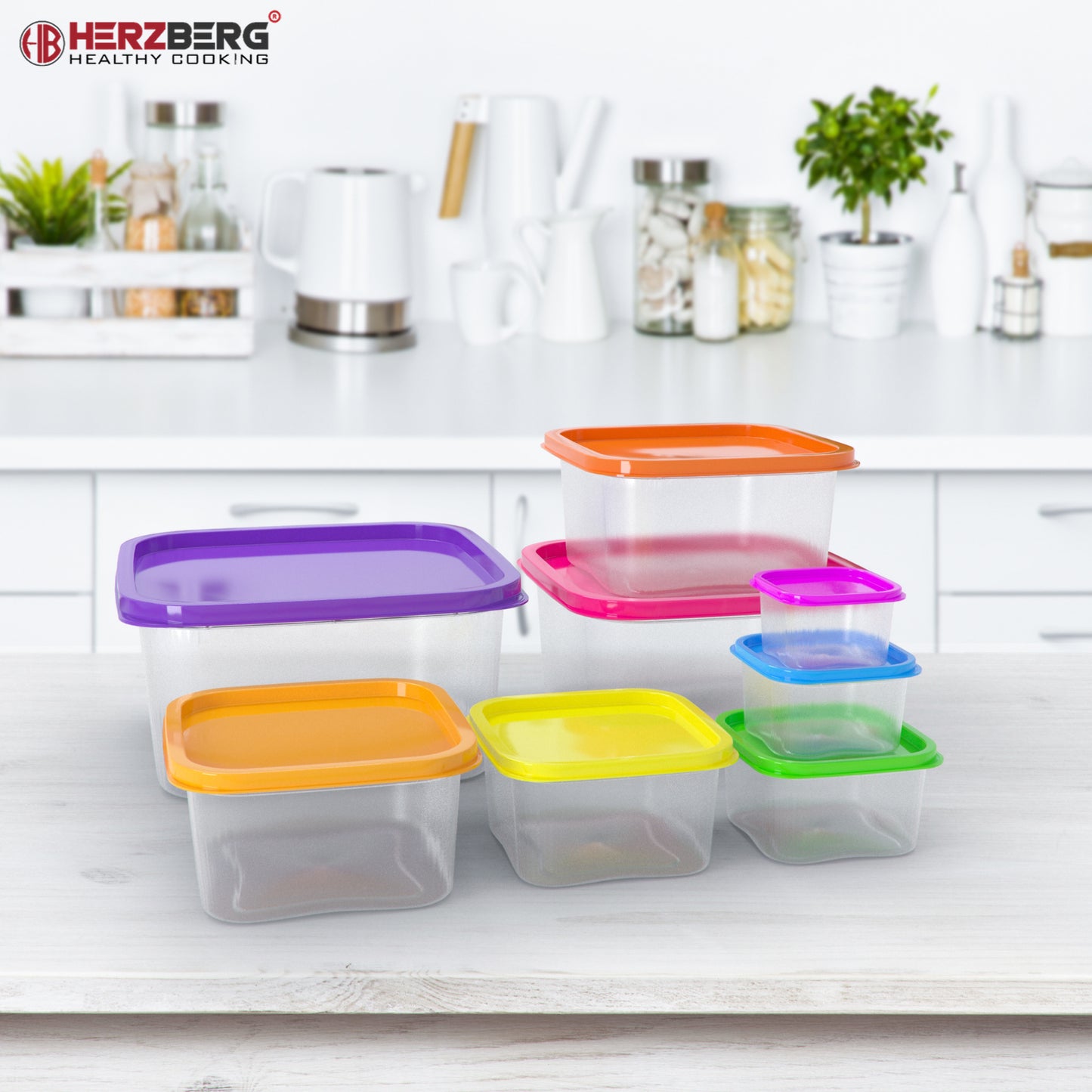 Herzberg Cooking Herzberg 8-In-1 Vierkante Containerset Voor Voedselopslag