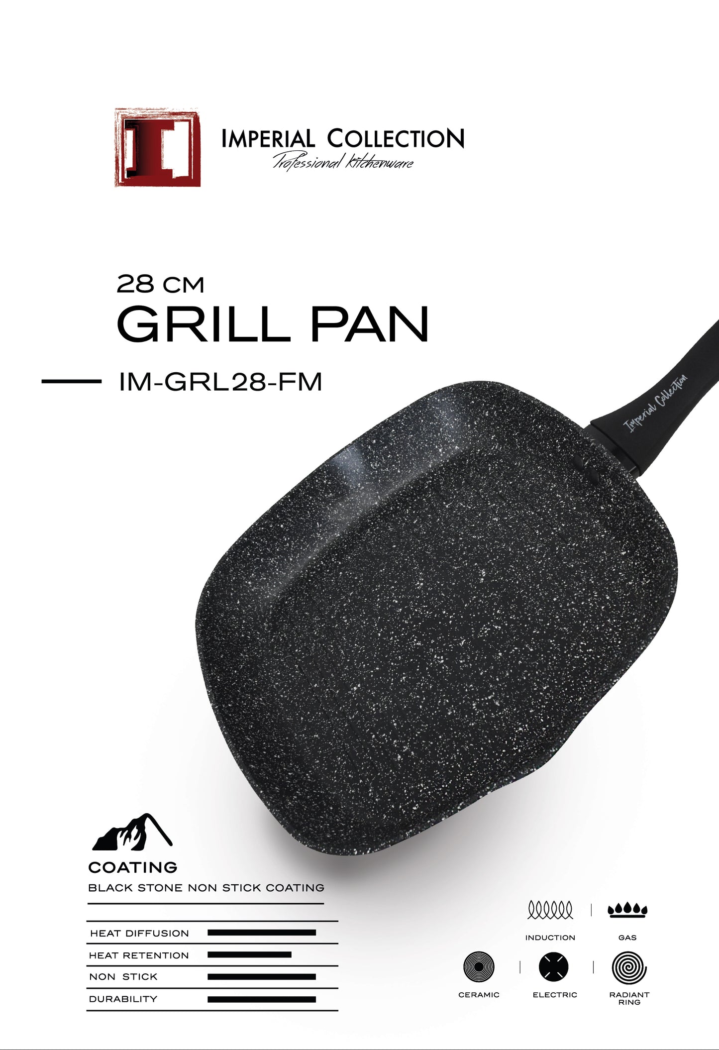 Imperial Collection 28 Cm Marmeren Grillpan