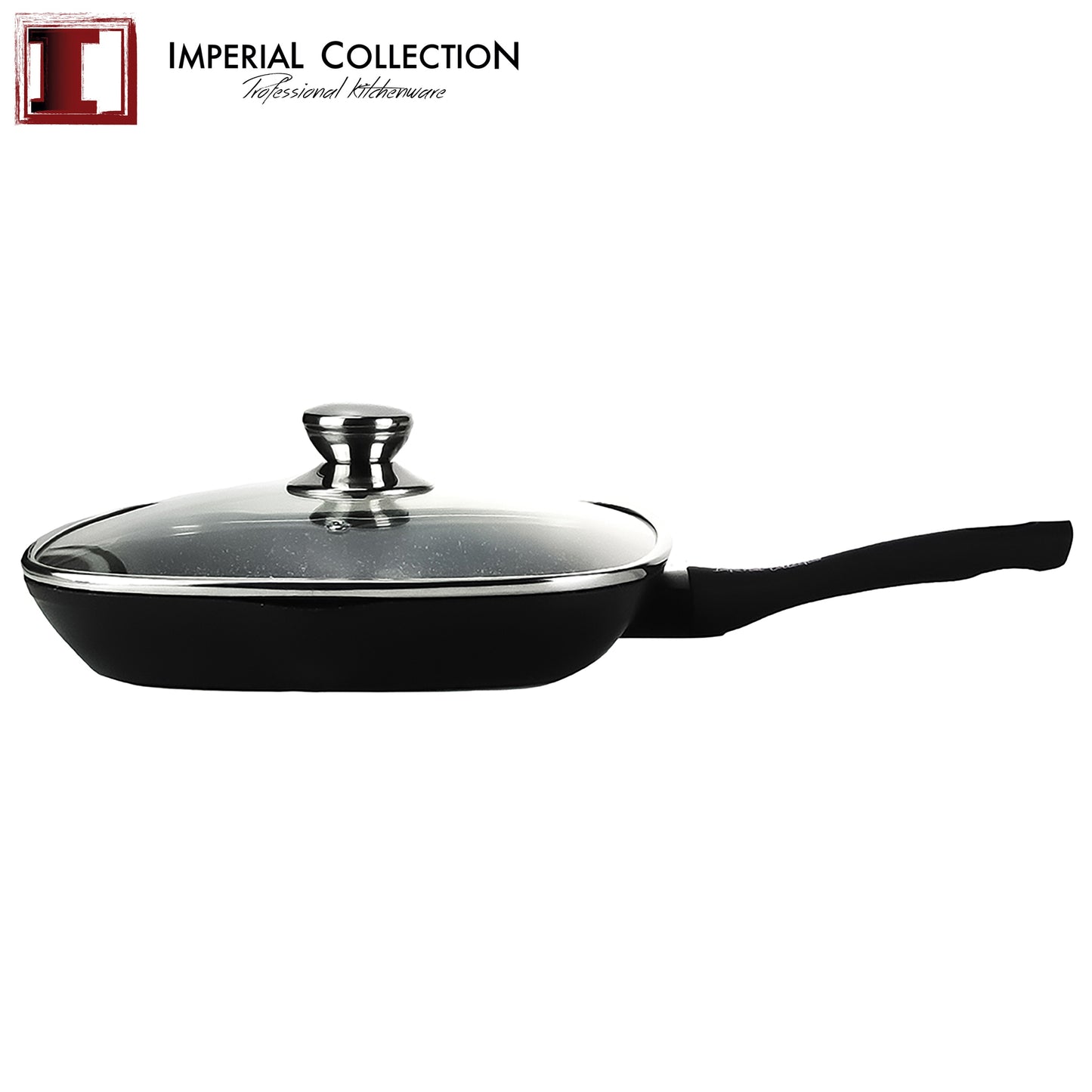 Imperial Collection 28 Cm Marmer Gecoate Grillpan Met Deksel