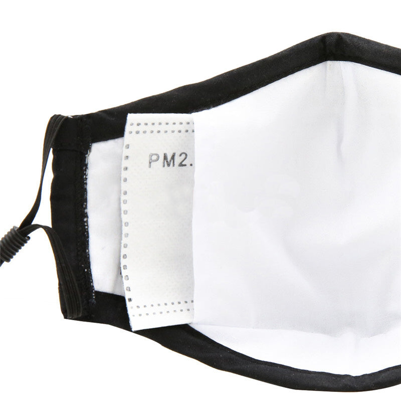 Non-Surgical Face Mask Pm2.5M: Wasbaar Katoenen Masker Met Carbon 2-Filters Zwart