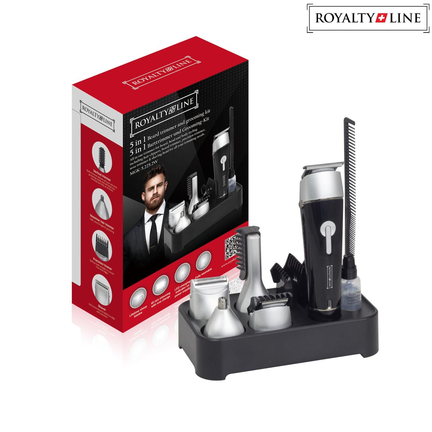 Royalty Line 5-In-1 Waterdichte Tondeuse En Grooming Kit