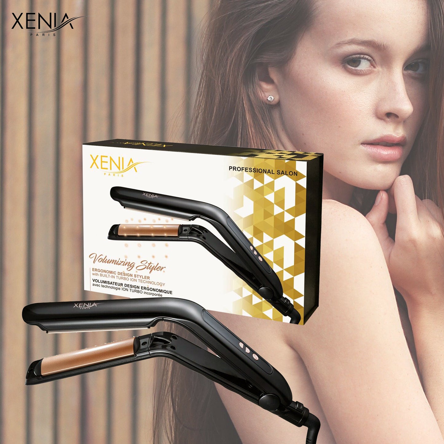 Xenia Paris Tl-291223: Stijltang En Volumizing Styler Met Paddle